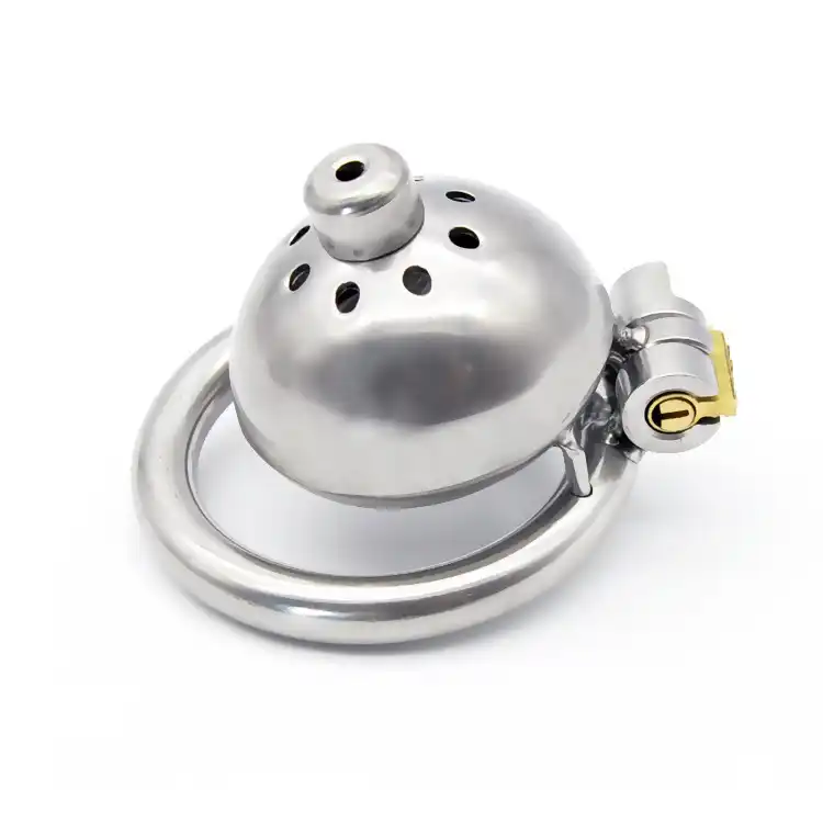 stainless steel male chastity cage with urethral