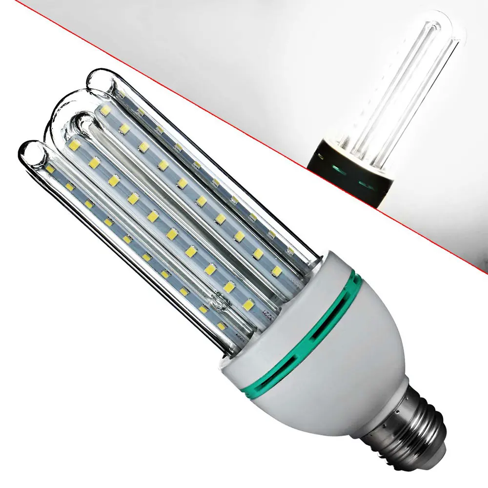 Luminous E27 Corn Light LED Bulb U Shape Home Lighting SMD2835 16W White