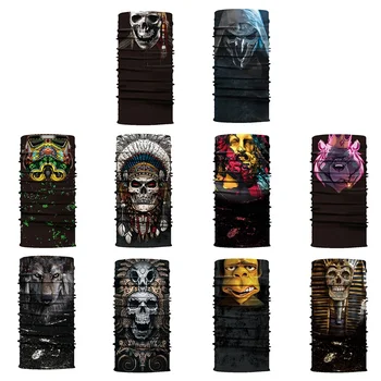 

X 3D Digital Printing Bear Pharaoh Abstract Locomotive Equipped With Sunscreen Dustproof Magic Towel Scarf