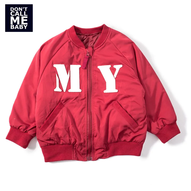 

DON`T CALL ME BABY Boys Cool Red Printed Bomber Jacket Girls Autumn New Fashion Basic Coats Kids Soft Basic Outwears 54251