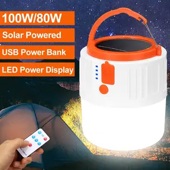 

LED Solar Camping Light USB Camping Lantern Ip65 waterproof Remote Control Rechargeable Portable Lamp For Outdoor Tent Hiking