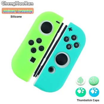 

ChengHaoRan Silicone Rubber Skin Case Cover For Nintendo Switch NX NS Joy-Con Controller Anti-slip Soft Case+ Joystick Grip Caps