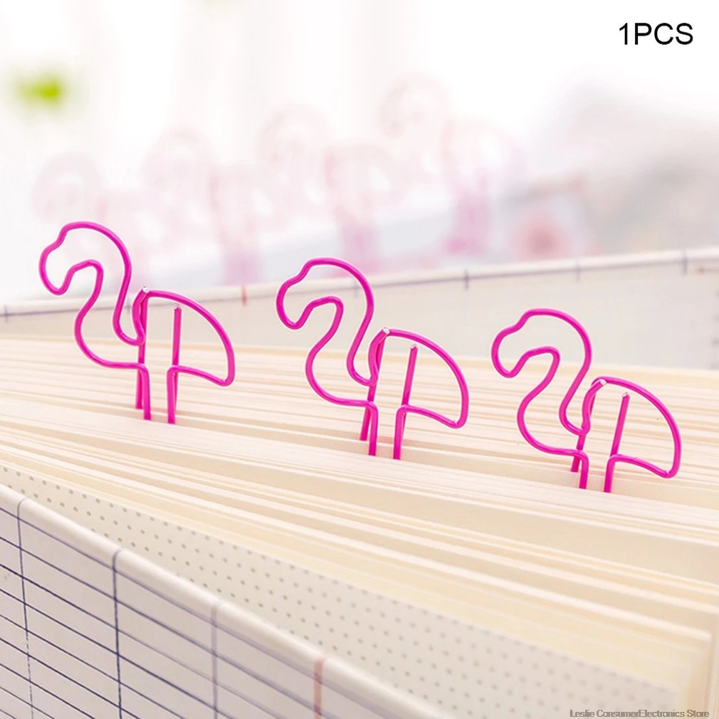 Мультфильм Розовый фламинго металлическая Закладка миниатюрный зажим для бумаги книги школьные маркеры офисные принадлежности