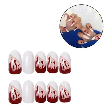 

2020 new 24pcs False Nails Cartoon Halloween Pattern Artificial Nail Tip