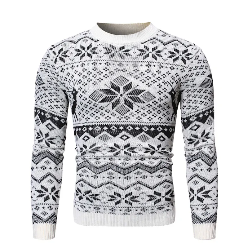 Новинка, мужской модный свитер, повседневная одежда, уличная одежда, Social Slim Fit, вязанные пуловеры, мужской свитер для молодых людей, качественные свитера, топы - Цвет: White
