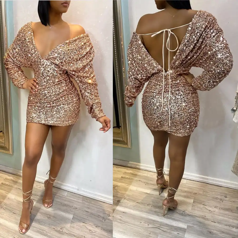 vestido de festa curto brilhante