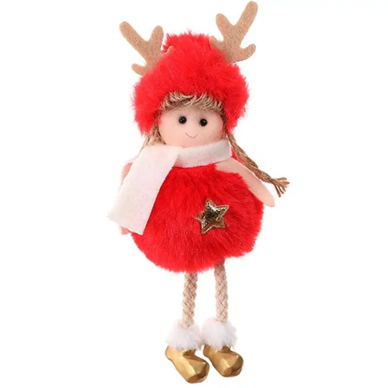F Cute Plush Feather Angel Doll for Xmas Tree Pendant Ornament Decor Kid Gift - Цвет: F
