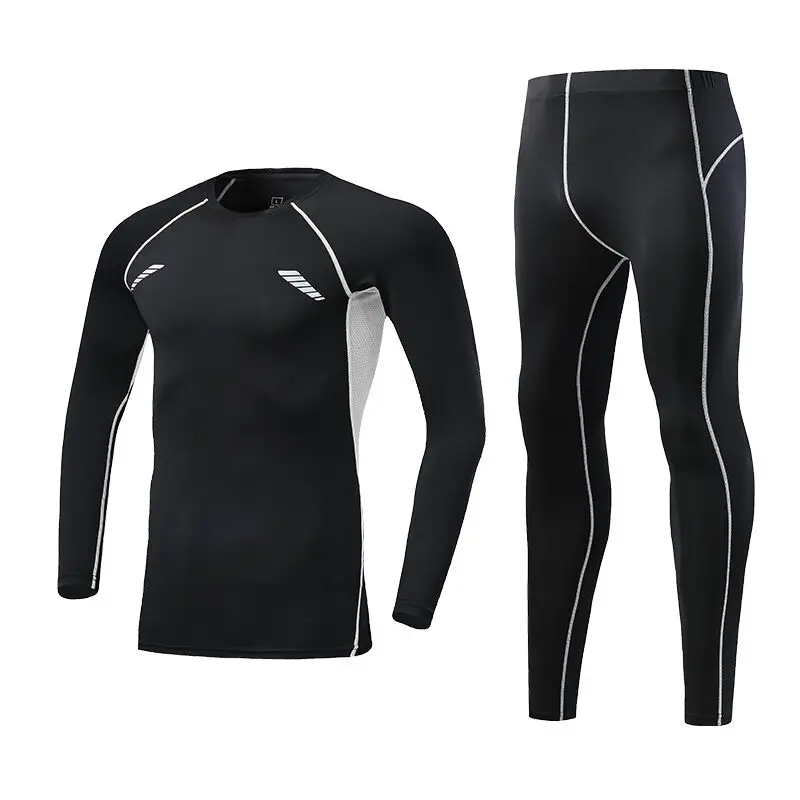 Nuevos trajes de compresión para hombre конъюнкт де correr de secado по применению Спортивная одежда для бега entrenamiento тренажерный зал - Цвет: Бежевый