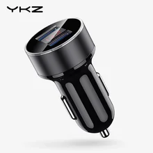 Двойной зарядное устройство USB YKZ светодиодный дисплей 3.1A Быстрая зарядка зарядное устройство универсальное автомобильное зарядное устройство для телефона iPhone Xiaomi Мобильные телефоны Samsung