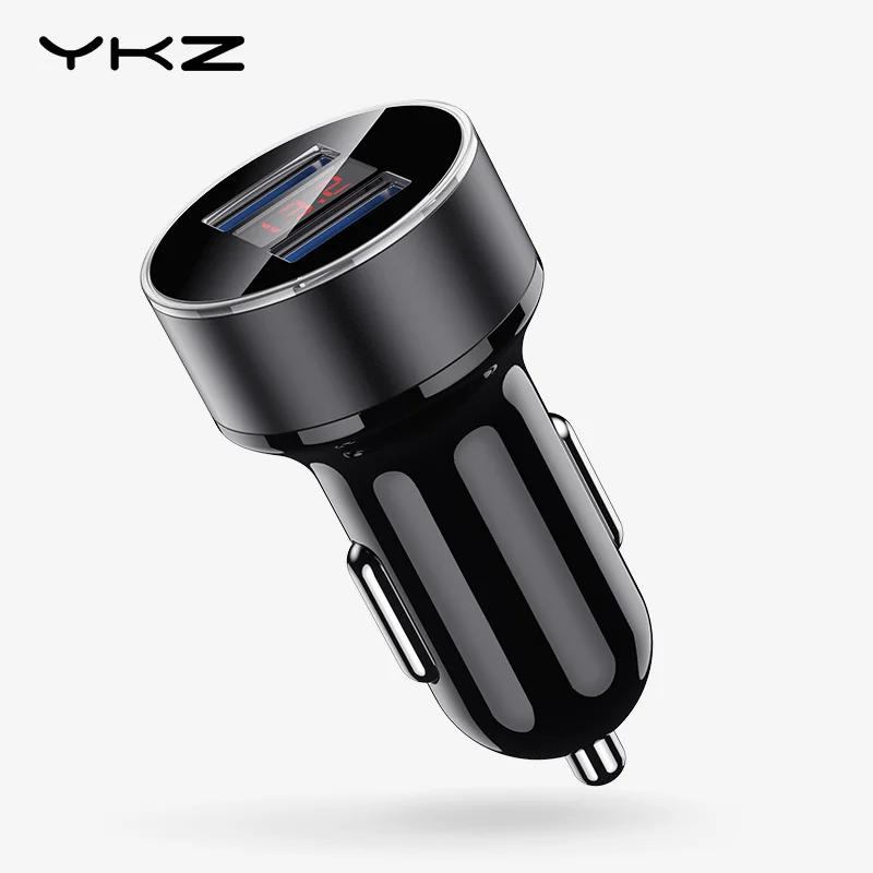 

Dual USB Car Charger YKZ LED Display 3.1A Fast Charging Charger Universal Car Phone Charger for iPhone Xiaomi Samsung Cellphones