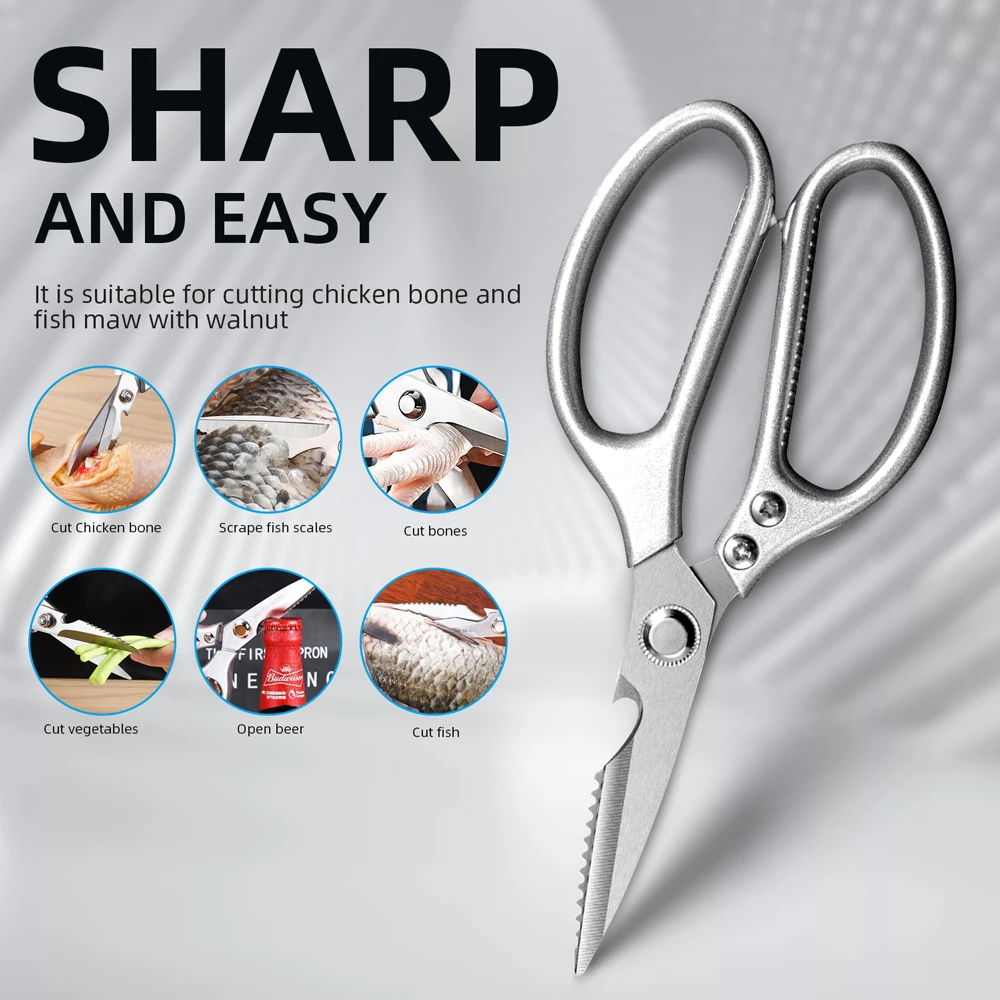 Kitchen Chicken Bone Scissors Fish Scissors Chicken Duck Cutter Shears  Stainless Steel Scissors Scale Clean Cook Scissors Knife