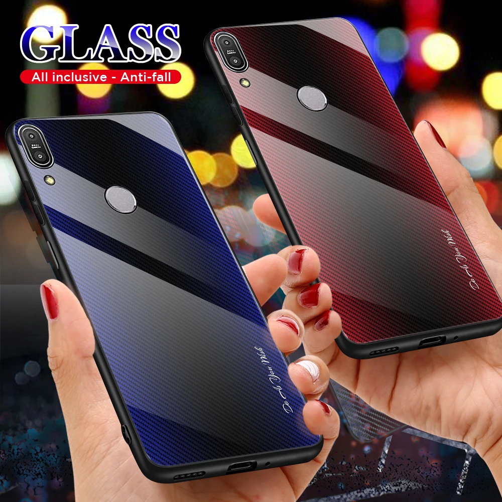 

Colorful Gradient Tempered Glass Case For Oneplus 7 Glossy Protective Silicone shell For Oneplus 7 Pro phone Case Cover Coque