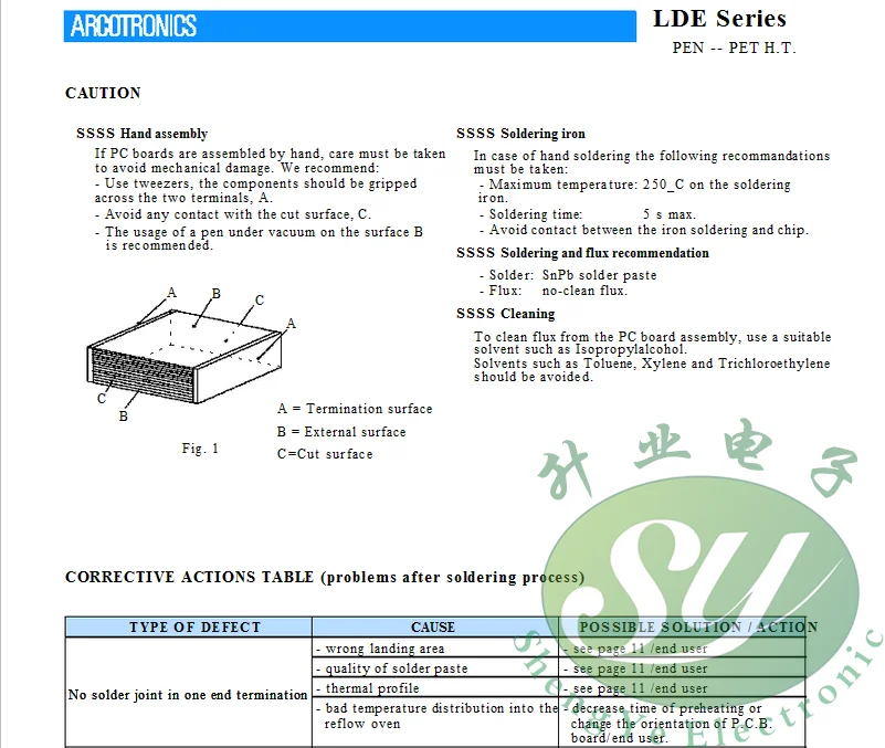 50 шт. KEMET AV 6054 SMD 0,27 мкФ/630 V 270nf u27 LDEPH3270K