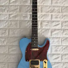 Фабрика изготовленный на заказ синий телр гитара HS пикапы золотые детали палисандр гриф красный накладки, индивидуальные! paypal доступны! T-5