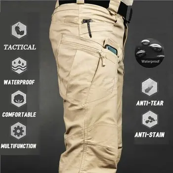 

Fashion Multi Pockets Multifunction Sweat Pants Men Tactical Cargo Pants Waterproof Military Hiking Camping Outdoor Trousers 3XL