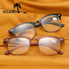 KUJUNY, мужские ретро очки для чтения с половинной оправой, женские очки TR90 для дальнозоркости, очки против усталости, очки