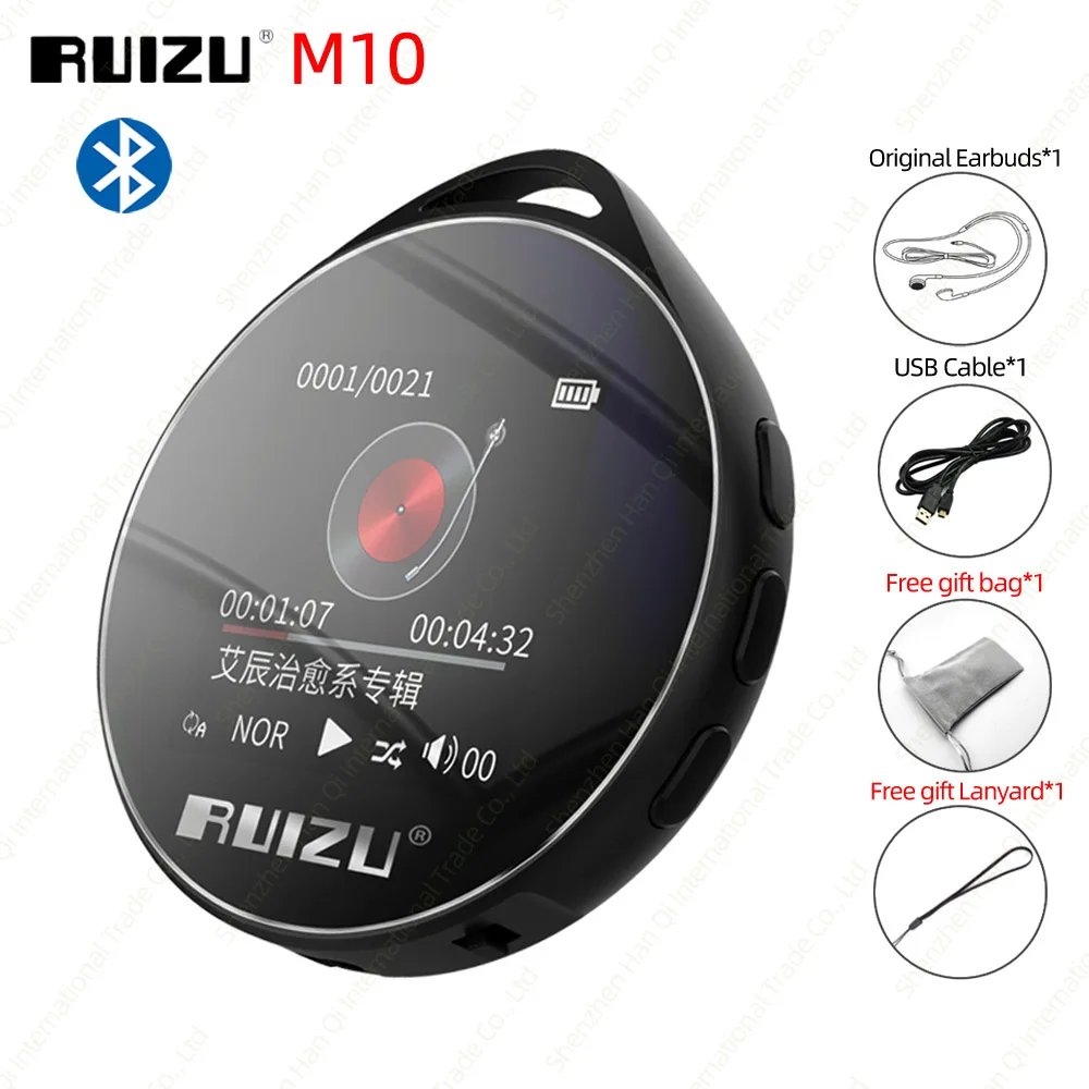 Black Ruidu M10 Bluetooth MP3 плеер 8 ГБ 16 ГБ Портативный Аудио Walkman со встроенным динамиком fm-радио электронная книга Запись MP3 музыкальный плеер - Цвет: Black