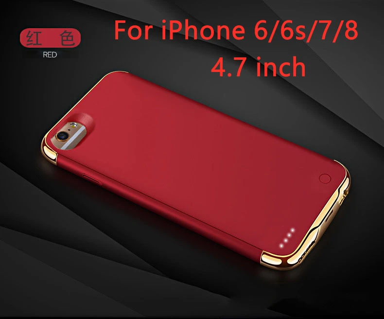For 6 6s 7 8-Red 3500 мАч/4000 мАч ультра тонкий внешний резервный аккумулятор для iPhone 6 6s 7 8 чехол для зарядного устройства для iPhone 6 6s 7 8 Plus - Цвет: For 6 6s 7 8-Red