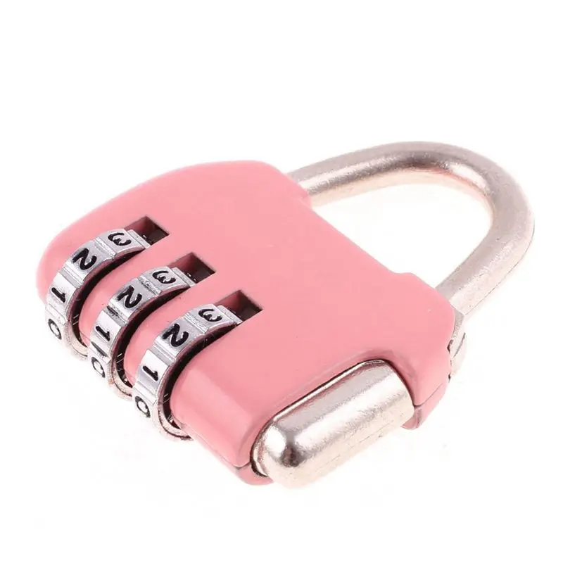 

Luggage Box Resettable Combination Lock Padlock 3 Digit Number Pink