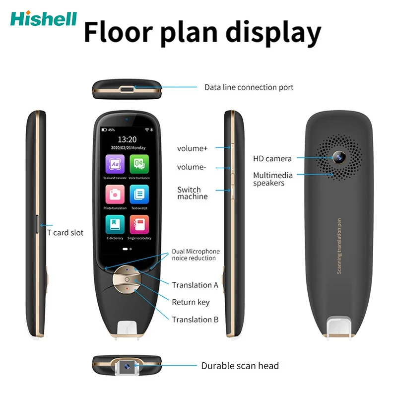 Smart Portable 116 Language Voice Translator 3.5 inch Screen Offline+WIFI Translation Pen Scanning Translator Pen Dictionary pen