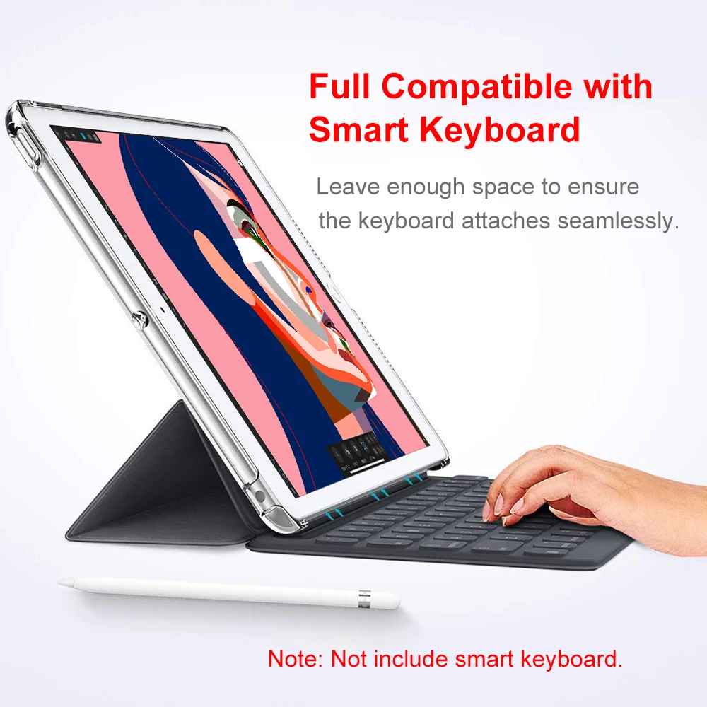 Redlai чехол для нового iPad 10,2 чехол, прозрачные силиконовые противоударные Чехлы для iPad 7-го поколения 10,2 дюймов задняя крышка