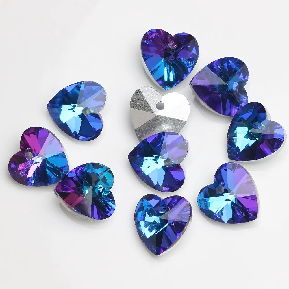 Color Crystal Glass Heart Bead  Crystal Gemstone Heart Beads - 10/14/18mm  Crystal - Aliexpress