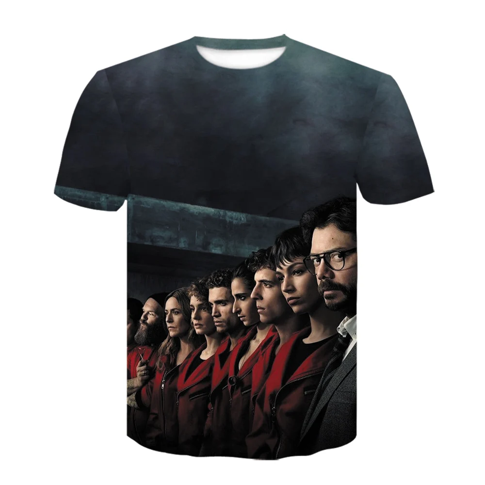 

Summer Money Heist T-shirt The House Of Paper La Casa De Papel T Shirt Vogue Dali Mask Casa De Papel Casual T-shirt men top tee