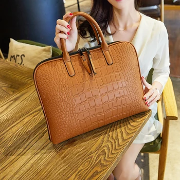 

Women's Briefcase Bags For 13 14 15 15.6 inch Laptop Bolsos Business Bag Handbags High Quality Leather Office Shoulder Bags Tote