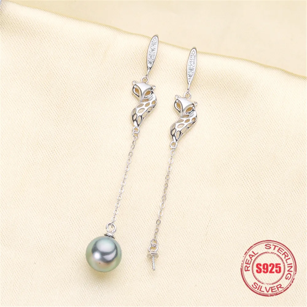 

Classic Pearl Earrings Mounting S925 Sterling Silver Earrings Hooks Dangle Fittings Handmade Craft Accessory