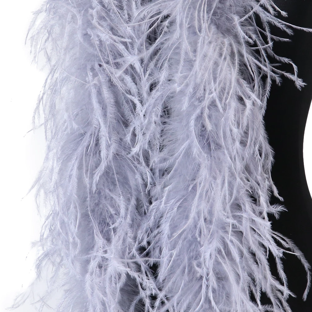 Boa en plumes d'autruche - Naturel - 2 mètres - Châle décoratif