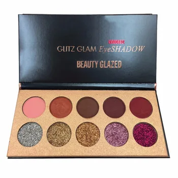 

HOT Beauty Glazed 10Color Professional Eyeshadow Pallete Glitter Shimmer Matte Eye Shadow Palette Eye Make Up Cosmetics Tools