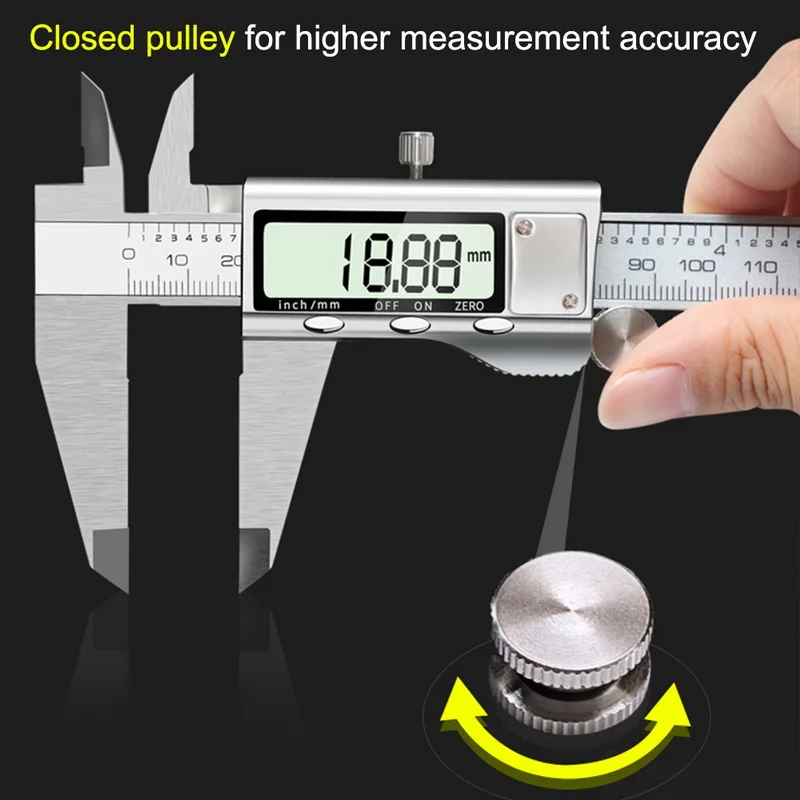 Digital Vernier Caliper 6 Inch 150mm Stainless Steel Electronic Caliper Micrometer Depth Measuring Tools with LCD Screen