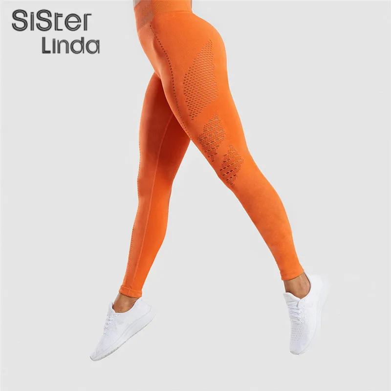 Sisterlinda, женские леггинсы, повседневные, для фитнеса, высокая талия, высокая эластичность, одноцветные, сетчатые штаны, одноцветные, для спортзала, леггинсы, женские, тянущиеся штаны, Mujer