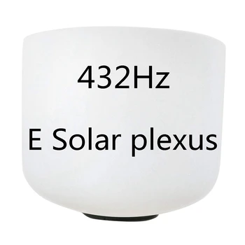 

8 Inch 432Hz Singing Bowl Perfect Sound Note E Solar Plexus Chakra Frosted Quartz Crystal Meditation with Rubber Ring