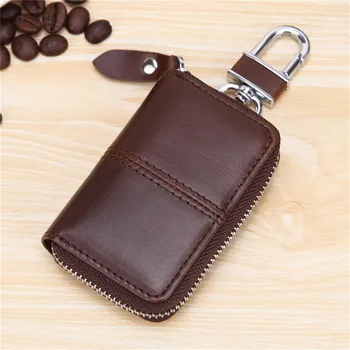 

Genuine Leather Car Key Case Wallet Fashion Cow Leather Car Key Zipper Bag