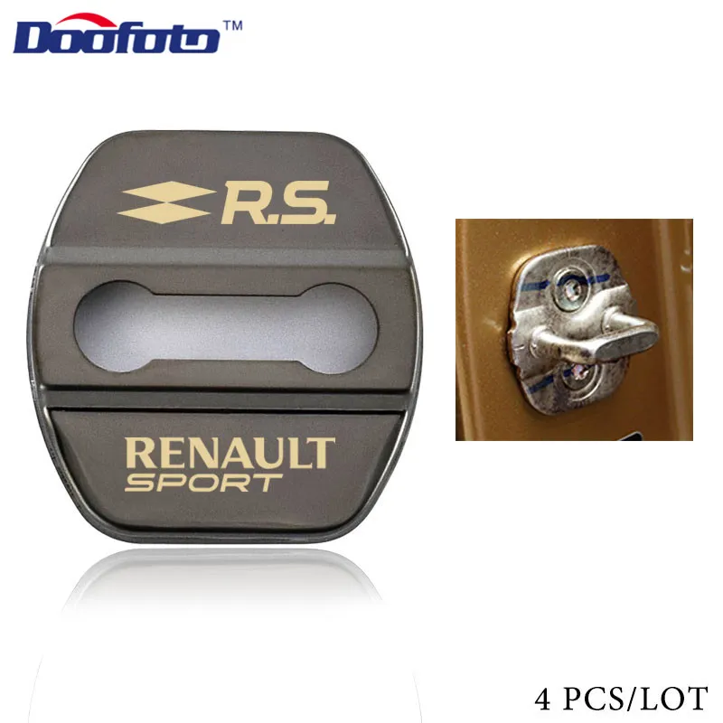 Doofoto 4x автомобильный Стайлинг крышка дверного замка для Renault Sport Duster Megane 2 3 Clio Fluence Logan Captur Laguna Scenic 2 аксессуары - Цвет: Style 2 Black