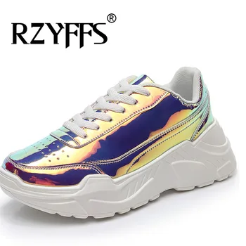 

Women flats sports skateboarding shoes jogging outdoor walking shoes lady Autumn light breathable sneakers Lace Up White NA-39