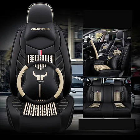 Beige Luxury Передние+ задние) автомобильные чехлы из искусственной кожи для mitsubishi pajero 4 2 sport outlander xl asx аксессуары lancer 9 10 чехлы для сидений - Название цвета: Beige Luxury