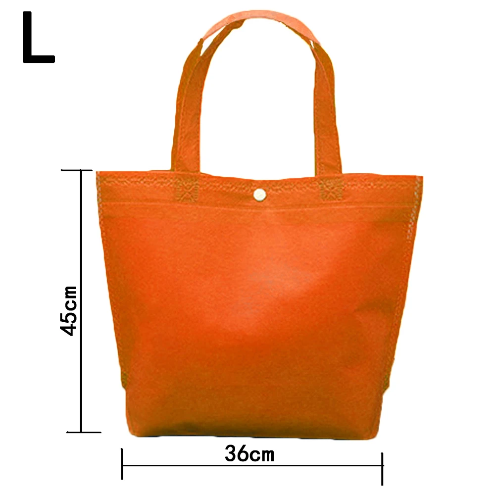 36cm orange 1 шт. сумка для покупок многоцветная Нетканая многоразовая Большая вместительная тканевая сумка из эко-ткани сумка для хранения продуктов - Цвет: 36cm orange