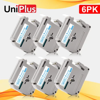 Uniplus 6PK mkラベルテープ 9 ミリメートルブルーMK-223 交換ブラザーラベルプリンタpタッチタイプライターM-K223 mk223 PT-90 PT-45M 80