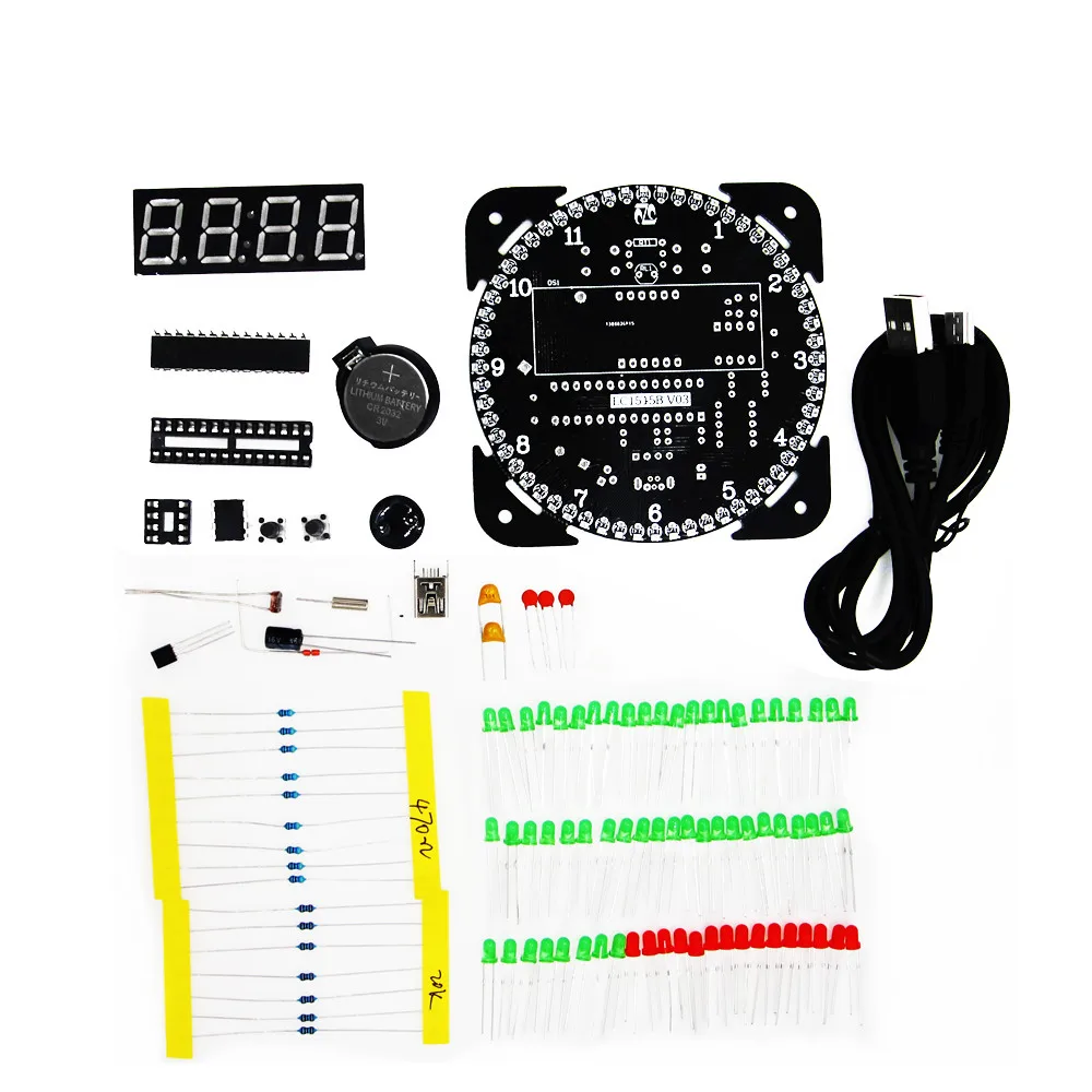 Вращающийся DS1302 цифровой светодиодный Дисплей модуль GSM сигнализация электронный цифровой Будильник Светодиодная панель температурного