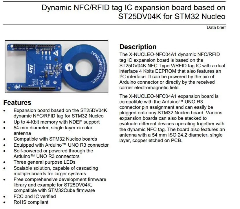 X-NUCLEO-NFC04A1 INFO