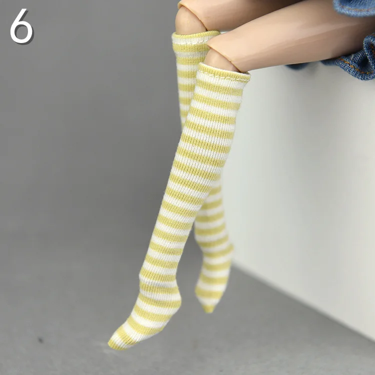1 пара 1/6 кукол в полоску Blythe Socking для 1/6 куклы носки одежда аксессуары Blyth, 1/6 куклы - Цвет: 6