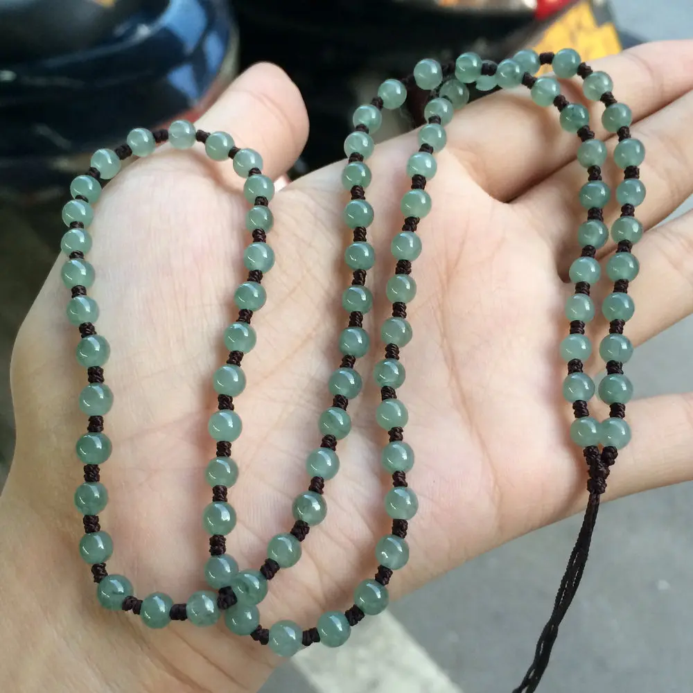 

Natural a jade necklace male and female jade bead necklace sweater chain jade ball jade bead jade pearl pendant hangover
