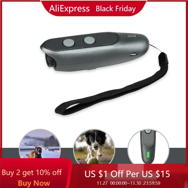 

3 in 1 Anti Barking Stop Bark Dog Training LED Ultrasonic Anti Bark Barking Dog Training Repeller Control Trainer Device Newest