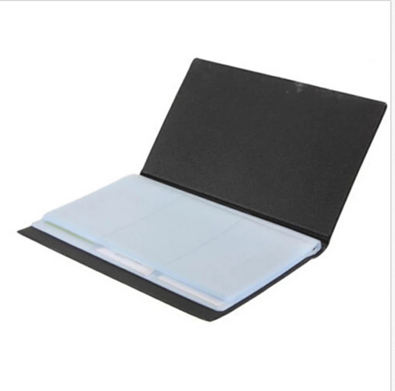 

Business Name ID Credit Card Holder Book Case Keeper Organizer Leather 120 Cards