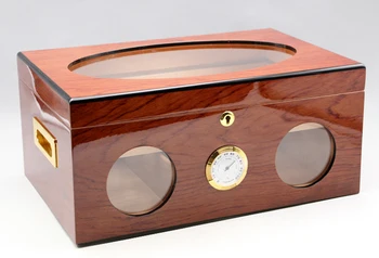 

COHIBA Noble Cedar Wood Cigar Humidor Pretty Storage Box With Lock Humidifier Hygrometer 100 Cigars Capacity