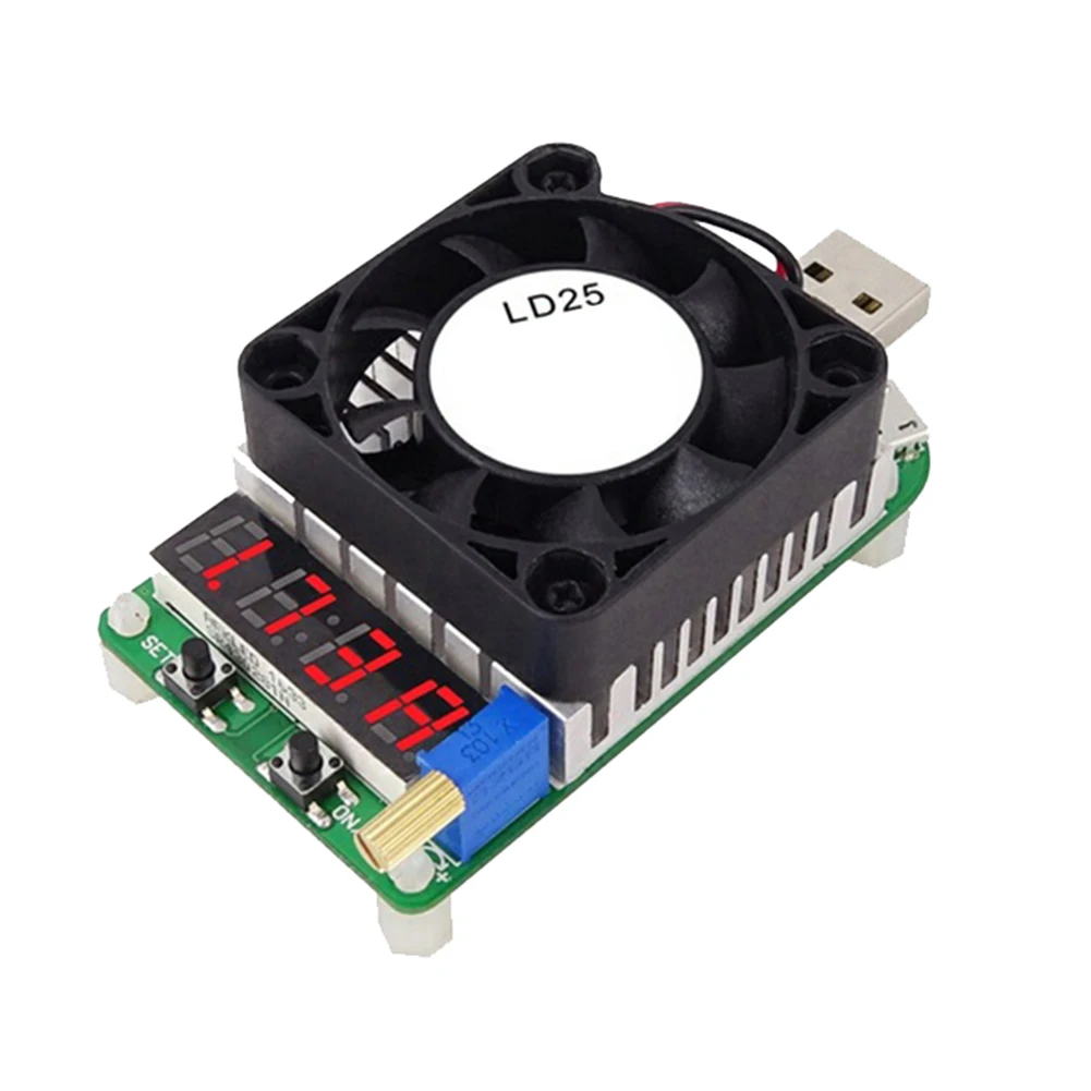 LD25/LD35 электронная нагрузка USB интерфейс резистор разряда батареи тест регулируемый ток напряжение с светодиодный вентилятор FKU66