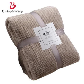 

Bubble Kiss Thickened Solid Color Pineapple Grid Sofa Blanket Flannel Sleeping Blanket Autumn Lunch Break Warm Blanket 2020