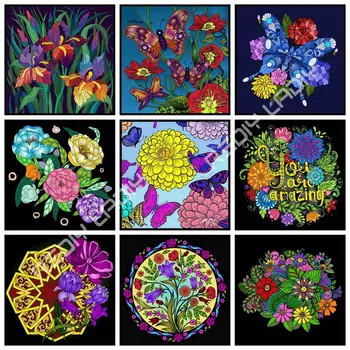 

Diamond Painting Flowers with Vase Diamond Embroidery Mosaic Picture Rhinestone Pattern Handmade Cross Stitch Kits Home Decor